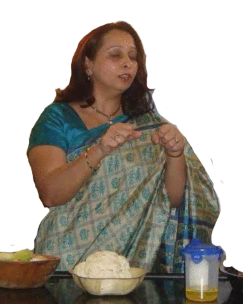 Medha Gokhale teaching cooking